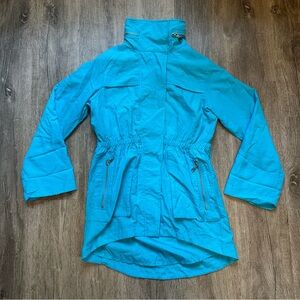 G.E.T. Blue Utility Anorak Jacket with Hood and High Collar